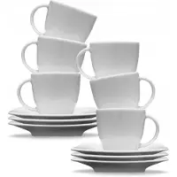 Lubiana Victoria Porseleinen Kopjes 250ml met Schotels (6 stuks)