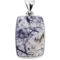 MOOYE ® - Collectie Zilveren Tiffany Bertrandiet rechthoek edelsteen kettinghanger