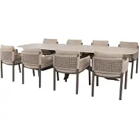 4 Seasons Outdoor Prado Savanne dining tuinset 300x110xH75 cm 9 delig keramiek terre