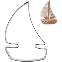 Orion Stalen uitsteker voor koekjes in de vorm van een zeilboot, 8,5 cm