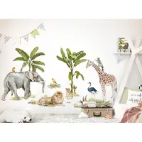 Deco Muursticker voor kinderkamer, jungledieren, XXL wandtattoo, DL698-1