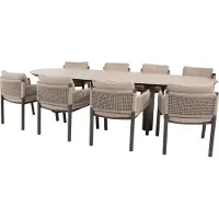 4 Seasons Outdoor Denia Savanne dining tuinset 290x110xH75 cm 9 delig keramiek terre