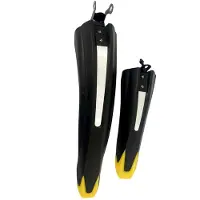 HBS Spatbord Mountainbike Verstelbaar -universeel Spatborden Voor En Achter 18 - 20 - 22 Inch Geel-zwart