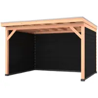 Westwood Douglas overkapping, 400 x 300, met achterwand en twee zijwanden, Comfort Plus Zwart