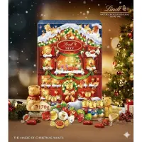 Lindt TEDDY Adventskalender met Augmented Reality – Melk & Witte Chocolade – Luxe Chocolade Adventskalender voor Kerst (170 g)