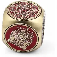 Ancient Wisdom Feng Shui Gelukskubus - Rood & Messing Welvaartskubus - Plat
