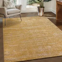 Muratap Relax oslo laagpolig effen vloerkleed modern tapijt geel goud- 80x150 cm
