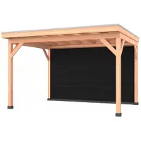 Westwood Douglas overkapping, 400 x 300, met achterwand, Comfort Plus Zwart
