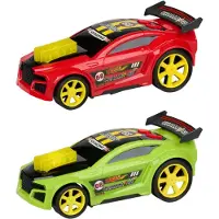 Eddy Toys Raceauto Licht & Geluid - Speelgoed Auto met Licht en Geluidseffecten - Raceauto met Spoiler en Grote Wielen - 1 Willekeurige Kleur Rood of Groen