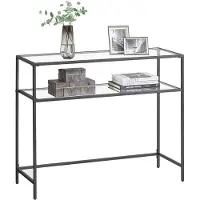 Vasagle Consoletafel met 2 planken, Zwart