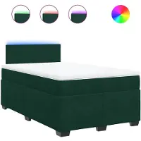 vidaXL Boxspring met matras fluweel donkergroen 120x190 cm