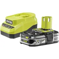 Ryobi Accu-oplaadstation RC18120A-125, 18V, 2A + Lithium+ accu, 2,5Ah, ONE+ systeem