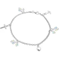 Elli - Armband - Dames Kruis Hart Anker met Kristallen in 925 Sterling Zilver - Dames