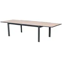 Hespéride Uitschuifbare tuintafel voor 12 personen van aluminium met houtlook ÉVASION
