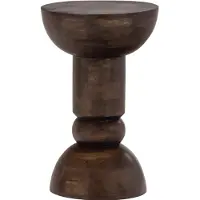 Woood Emel Bijzettafel - Mangohout - Donkerbruin - 63x40x40