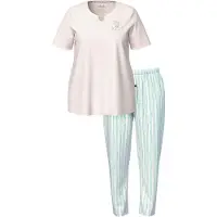 Ulla Popken Pyjama smaragd / mintgroen / pastelroze / wit