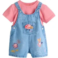 Next Set 'Ladybug' lichtblauw / curry / pink / rosa