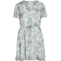 Vila Jurk 'VIFalia' smoky blue / taupe / wit