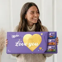 Milka Mega Chocoladereep - "Love you" - 600 gram - XL Chocoladecadeau - Bevat 6 repen