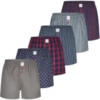 Phil&Co. Boxershorts 'Classics' marine / taupe / rood