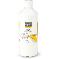 Creall Tex - Textiel- & Stoffenverf - Wit - 500ml - Machine wasbaar na fixatie - Voor T-shirts, jeans, schoenen, stoffen tassen, meubels en auto-interieurs/hemelbekleding - Gemaakt in NL - Glutenvrij