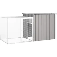 vidaXL Konijnenhok 200x91x100 cm gegalvaniseerd staal grijs