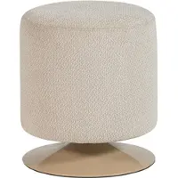 Woood Islen Poef Met Draaivoet - Bouclé - Beige - 47x39x39