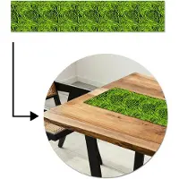MuchoWow Tafelloper 150x30 cm - Tafelmat vinyl Groen - Zwart - Zebra - Tafeldecoratie - Tafelversiering - Keuken decoratie - Tafel versiering