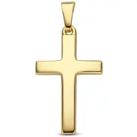 New Bling 9NBG-0999 - - Holle kruis hanger gepolijst - 14kt geelgoud - 25.7 x 12.71 mm