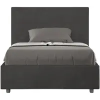 Ityhome Mika grijze microvezel bedovertrek voor een queensize bed met een gestoffeerde kussensloop, afmetingen 120x190