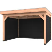 Westwood Douglas overkapping, 400 x 300, met zwarte achterwand en twee zijwanden, Comfort Premium