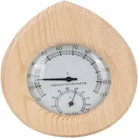 LONGZIMING -Sauna Hygrothermograph – Hout en ABS Sauna Thermometer met Hygrometer – Wandmontage, Nauwkeurige Temperatuur- en Luchtvochtigheidsmeter voor Wellness en Sauna