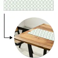 MuchoWow Tafelloper 150x30 cm - Tafelmat vinyl Wit - Groen - Cirkels - Tafeldecoratie - Tafelversiering - Keuken decoratie - Tafel versiering