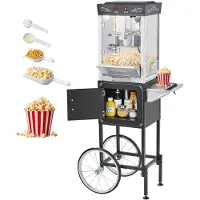 Vevor Popcornmachine met waterkoker en kar