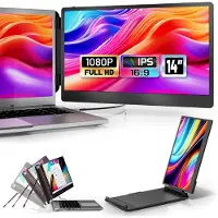 Aura Professionele Portable Monitor Pro 2024 - Full HD - 13” / 16.5” Tri-Screen - Laptop Scherm Uitbreider - Inclusief Beschermhoes en Kabels - Krachtig - Zwart - 36cm x 21cm x 4cm