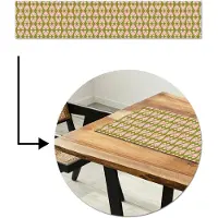 MuchoWow Tafelloper 200x40 cm - Tafelmat vinyl Patroon - Symmetrisch - Hartjes - Olijfgroen - Tafeldecoratie - Tafelversiering - Keuken decoratie - Tafel versiering