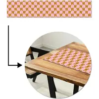 MuchoWow Tafelloper 200x40 cm - Tafelmat vinyl Katten - Roze - Hartjes - Tafeldecoratie - Tafelversiering - Keuken decoratie - Tafel versiering