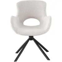 House Nordic Eetkamerstoel Bouclé Off-White - Draaibaar - Zithoogte 48cm - Set van 2