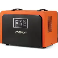 Costway 60 l/dag luchtontvochtiger, bouwdroger met afvoerslang en 24-uurs timer, industrieel droogapparaat voor kelder, magazijn, bouwplaats