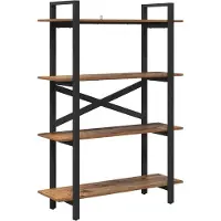 vidaXL Boekenplank 4-laags 100 x 33.5 x 64 cm Bewerkt hout Oud Hout