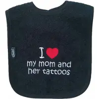 Funnies Zwarte slab met "I love my mom and her tattoos"