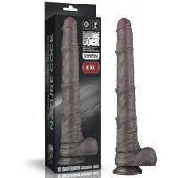 Lovetoy - Nature Cock - 16" Dual Layered Bendable Cock XXL - Zwart