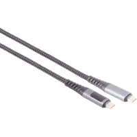 S-Impuls USB-C kabel | USB2.0 | PD 240W met laadindicator | aluminium/nylon | 2 meter