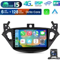 Junsun 9 inch Carplay Android Auto Radio Geschikt voor Opel Corsa E (2015-2019) & Adam (2013-2016) Accessoires - Android 15, 6GB+128GB, 4G-LTE, DSP, WiFi, Bluetooth 5.0, RDS, Octa-Kern