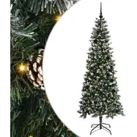 vidaXL Kunstkerstboom met 300 LED Groen 210 cm PVC en Plastic en Staal