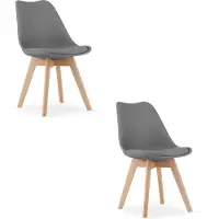 Leobert Stoel - - Mark - Grafietkleurig - 49 x 43 x 82 cm - Lot bestaande uit 2 stuks
