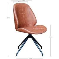 House Nordic Eetkamerstoel - PU Leer - Bruin - Zithoogte 46cm - Stoel Monte Carlo - Set van 2
