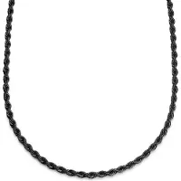 Lucleon Essentials | 6 mm Gunmetal Zwarte Ketting met Gedraaide Schakels