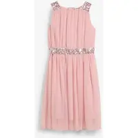 Bonprix Chiffon meisjes jurk met paillettenband maat 158