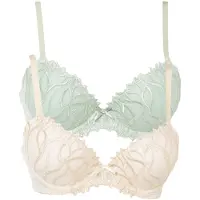Bonprix Voorgevormde bh met sierlijk borduursel (set van 2) maat 80